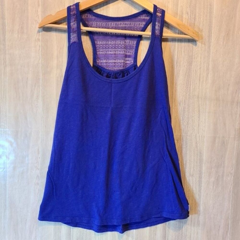 Gilligan O'Malley Womens XS Purple Racerback Tank Top Sleep Pajama Mesh Athletic